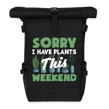 Plant Lover Plants This Weekend - Roll Top Backpack - black - Front