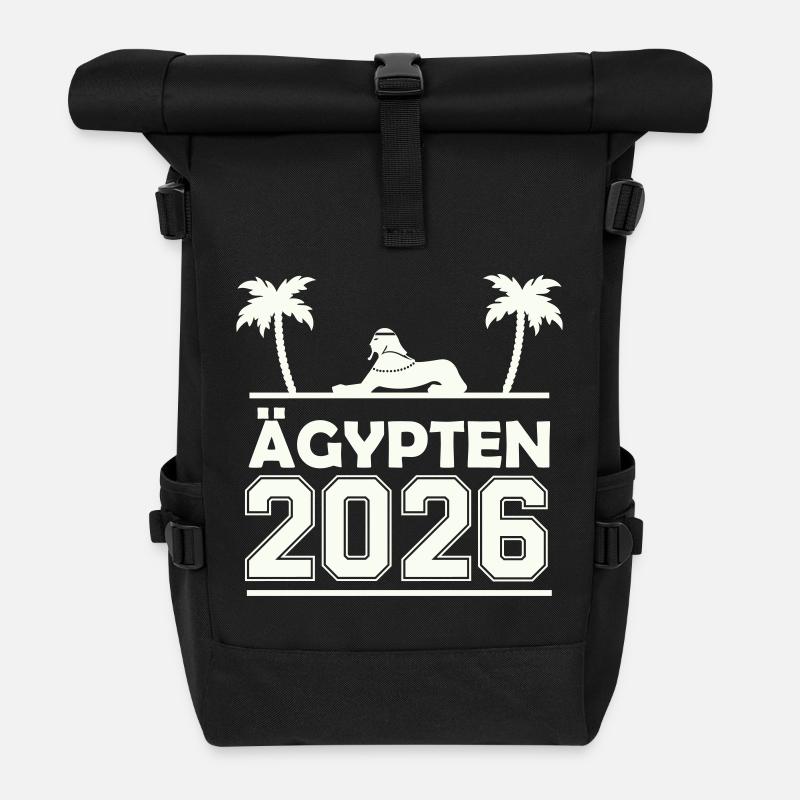 Ägypten 2026 Silhouette - Rolltop Rucksack - Schwarz