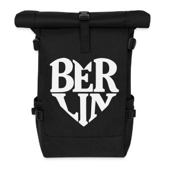 Berlin Herzschrift Logo - Rolltop Rucksack - Schwarz - Vorne