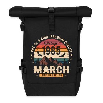 Geschenk März 1985, geboren im März 1985 - Rolltop Rucksack - Schwarz - Vorne