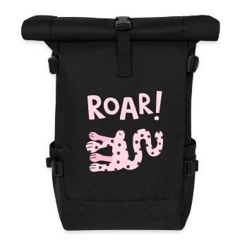 Roar Cute Animal Funny Cartoon Design - Rolltop Rucksack - Schwarz - Vorne