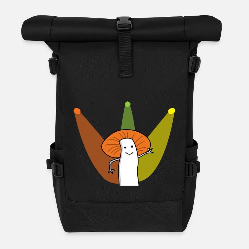 Real Fun Guy Pilz-Cartoon - Rolltop Rucksack - Schwarz