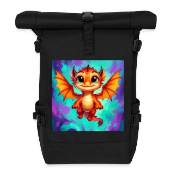dragon - Roll Top Backpack - black - Front