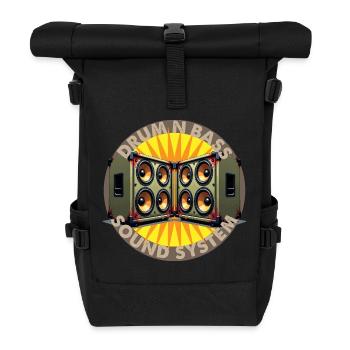 Drum And Bass Sound System Logo - Sac à dos roll top - noir - Devant