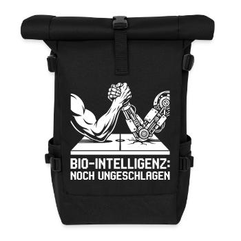 Bio Intelligenz noch ungeschlagen. - Rolltop Rucksack - Schwarz - Vorne