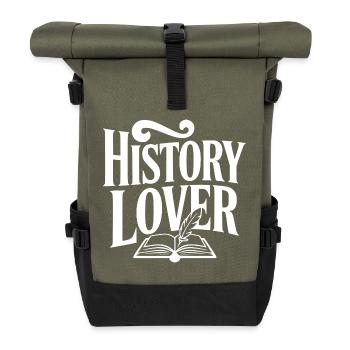 History Lover - Roll Top Backpack - olive/black - Front