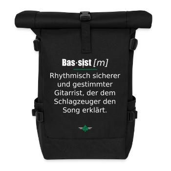 Bassist (m) - Rolltop Rucksack - Schwarz - Vorne