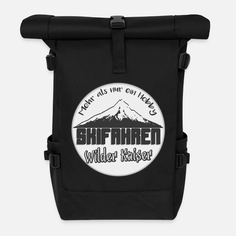 Wilder Kaiser - Skifahren - Rolltop Rucksack - Schwarz