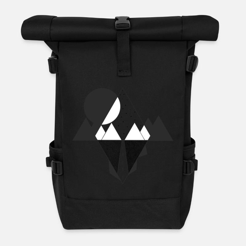 Montagnes avec route - Sac à dos roll top - noir