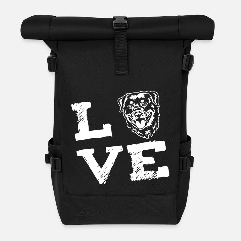 LOVE - Rottweiler - Sac à dos roll top - noir