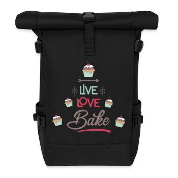 backen - Rolltop Rucksack - Schwarz - Vorne