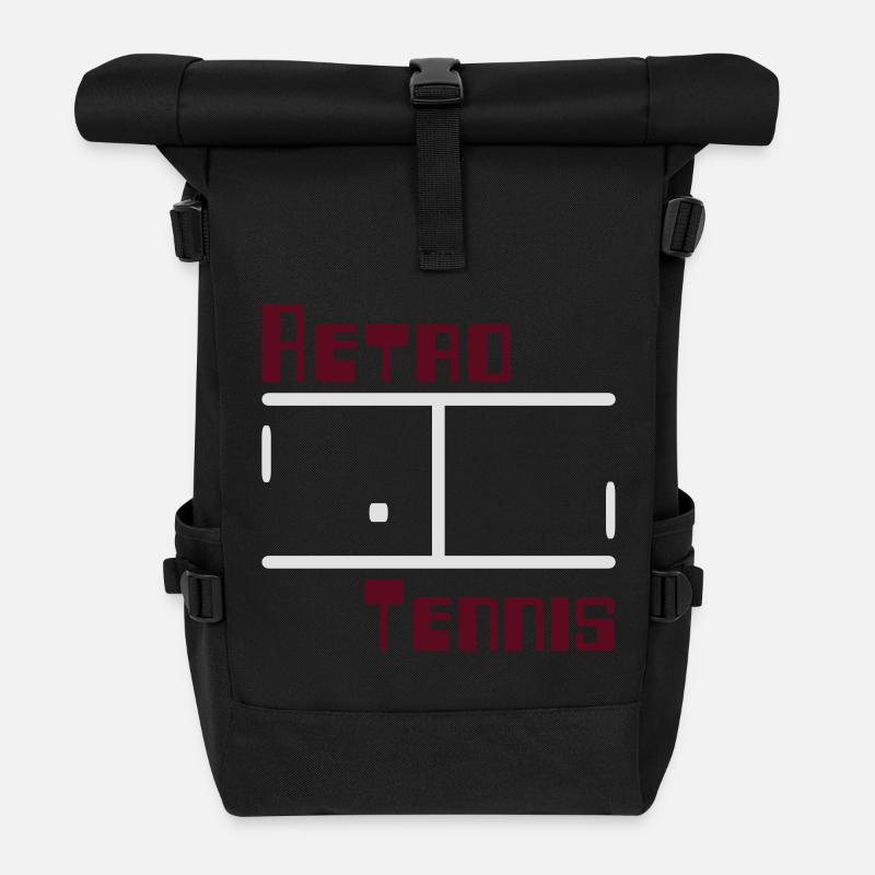 Retro Tennis - Rolltop Rucksack - Schwarz
