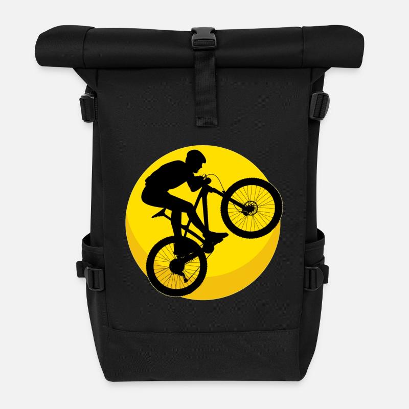 Mountainbike - Mountainbiking - Rolltop Rucksack - Schwarz