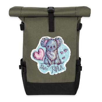 Mein Tier des Jahres - Rolltop Rucksack - Olive/Schwarz - Vorne