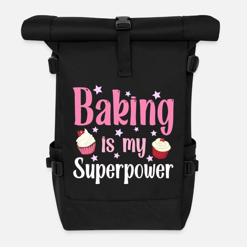 Backen Bäcker Bäckerin - Rolltop Rucksack - Schwarz