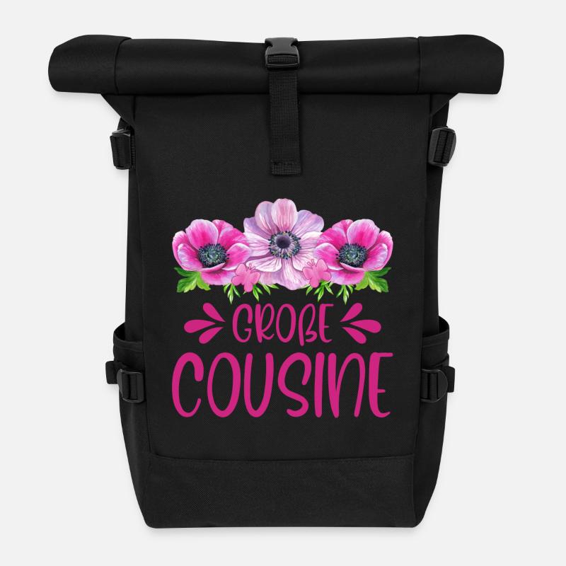 Große Cousine - Rolltop Rucksack - Schwarz