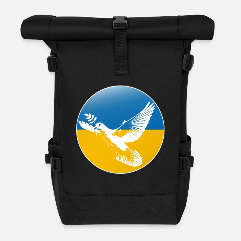 Ukraine Friedenstaube - Rolltop Rucksack - Schwarz