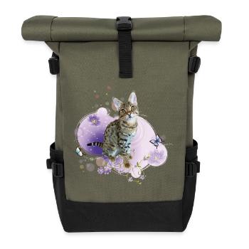 Tabby - Rolltop Rucksack - Olive/Schwarz - Vorne