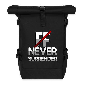 NEVER SURRENDER + FF - Gaming - Roll Top Backpack - black - Front