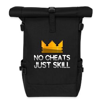 NO CHEATS JUST SKILL + King Crown - Gaming - Roll Top Backpack - black - Front