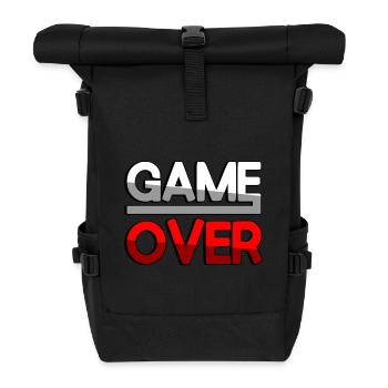 GAME OVER (Rot) - Gaming - Rolltop Rucksack - Schwarz - Vorne