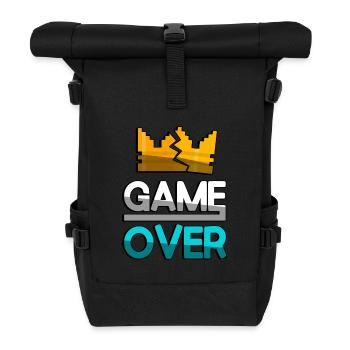 GAME OVER (Turquoise) + King Crown - Gaming - Roll Top Backpack - black - Front