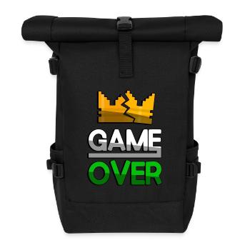 GAME OVER (Green) + King Crown - Gaming - Roll Top Backpack - black - Front