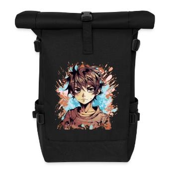 Anime Boy - Rolltop Rucksack - Schwarz - Vorne