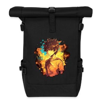 Anime Boy - Rolltop Rucksack - Schwarz - Vorne