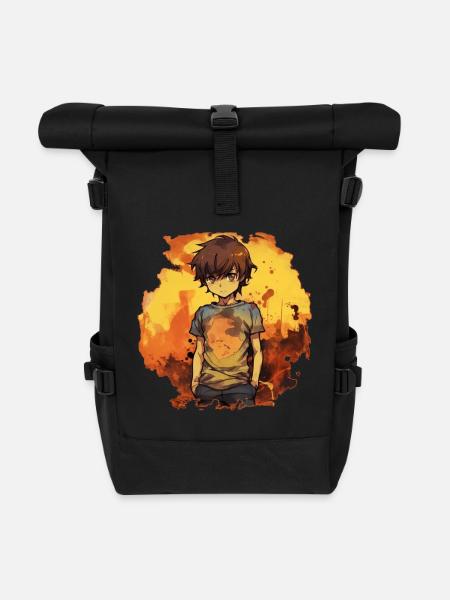 Anime Boy - Rolltop Rucksack - Schwarz