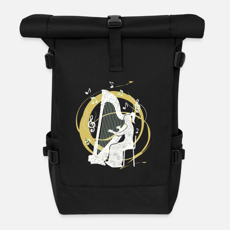 Harfenspielerin Harfe - Rolltop Rucksack - Schwarz