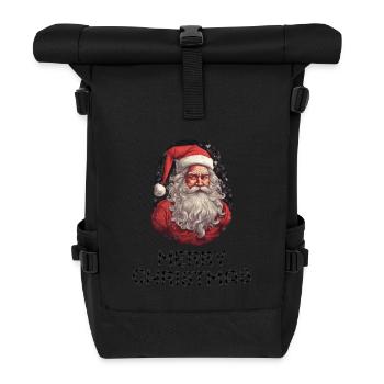 Weihnachtsmann - Marry Christmas - Rolltop Rucksack - Schwarz - Vorne