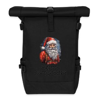 Weihnachtsmann - Marry Christmas - Rolltop Rucksack - Schwarz - Vorne