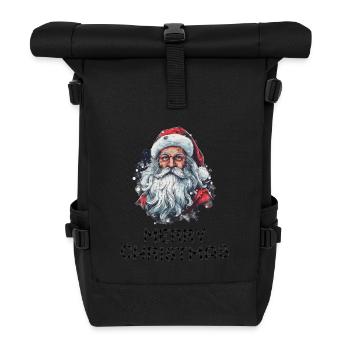 Weihnachtsmann - Marry Christmas - Rolltop Rucksack - Schwarz - Vorne