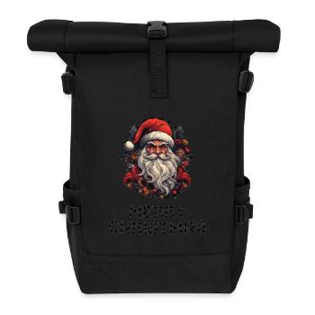 Weihnachtsmann - Marry Christmas - Rolltop Rucksack - Schwarz - Vorne