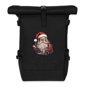Weihnachtsmann - Marry Christmas - Rolltop Rucksack - Schwarz - Vorne