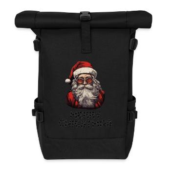 Weihnachtsmann - Marry Christmas - Rolltop Rucksack - Schwarz - Vorne