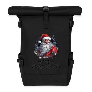 Santa Claus - Marry Christmas - Roll Top Backpack - black - Front