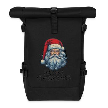 Weihnachtsmann - Marry Christmas - Rolltop Rucksack - Schwarz - Vorne