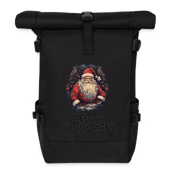 Santa Claus - Marry Christmas - Roll Top Backpack - black - Front