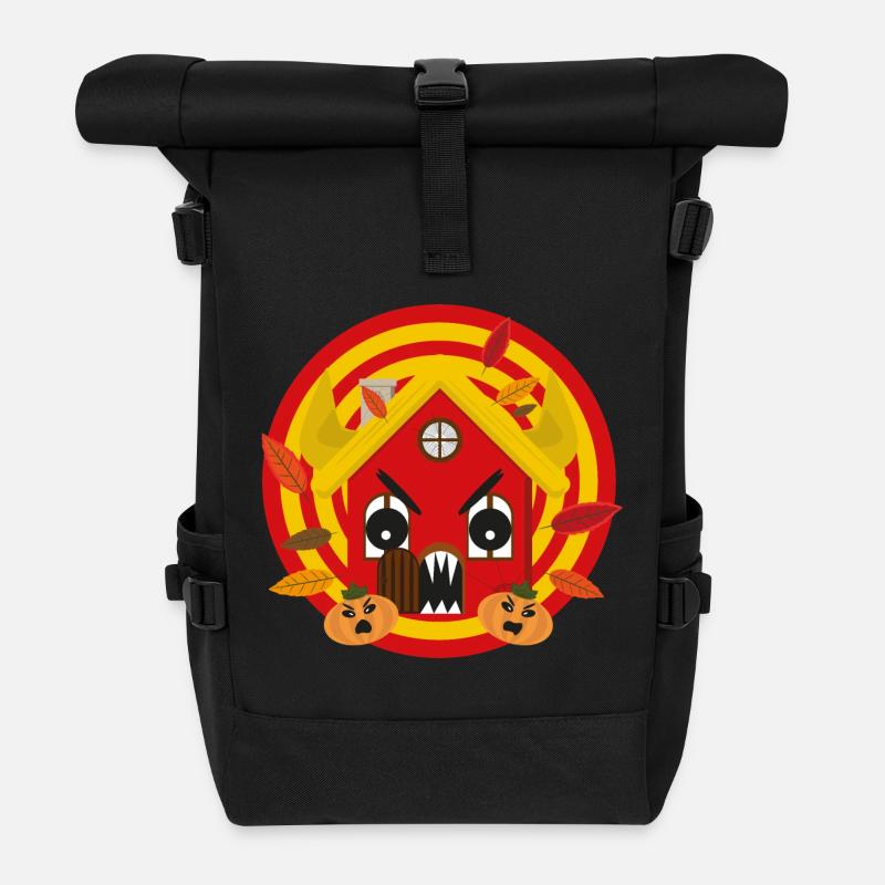 Häuschens Plausch im Herbst - Rolltop Rucksack - Schwarz