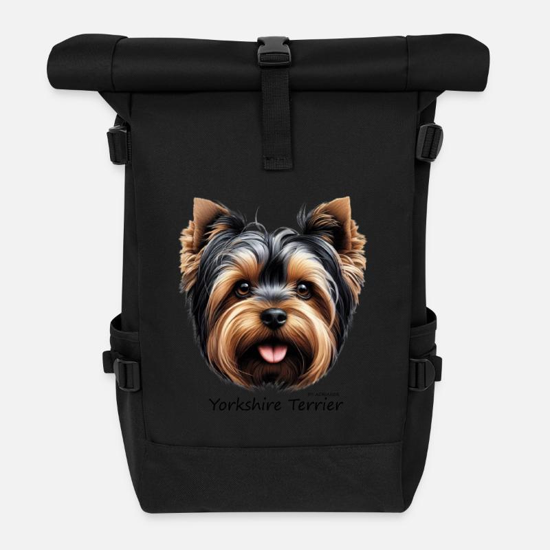 Yorkshire Terrier - Rolltop Rucksack - Schwarz
