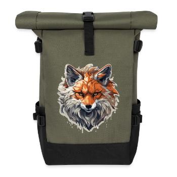 Fuchs - Illustration - Rolltop Rucksack - Olive/Schwarz - Vorne