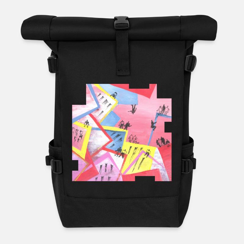 Stadt - Rolltop Rucksack - Schwarz