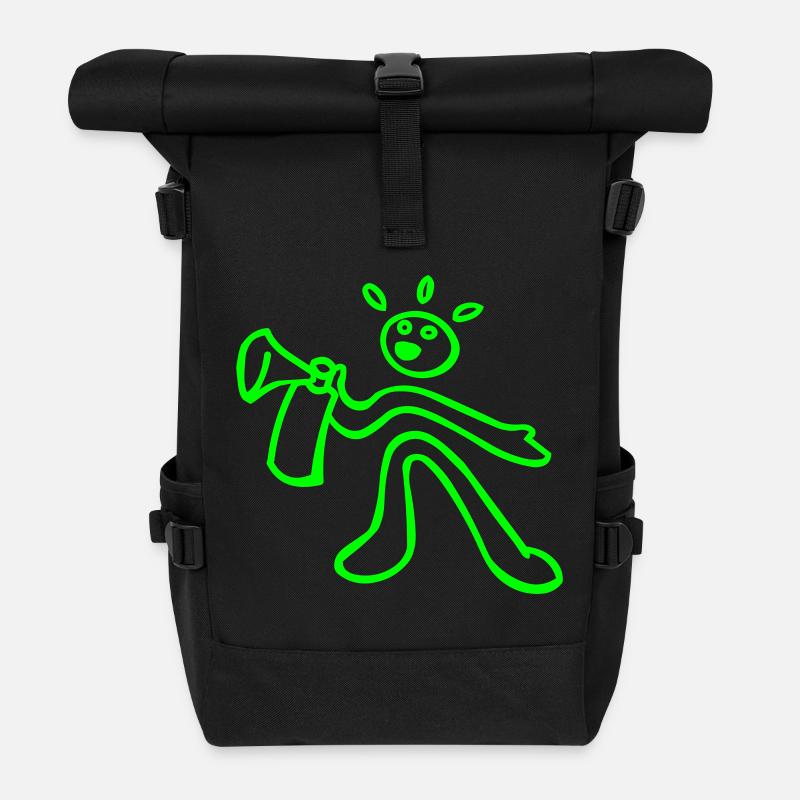 voice raver - Roll Top Backpack - black