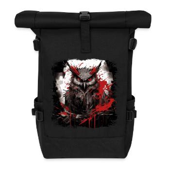 Gothic Owl - Roll Top Backpack - black - Front