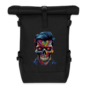 Crâne Pop Art coloré - Sac à dos roll top - noir - Devant