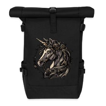Einhorn Steampunk - Rolltop Rucksack - Schwarz - Vorne
