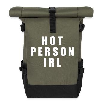 Hot person irl - Roll Top Backpack - olive/black - Front