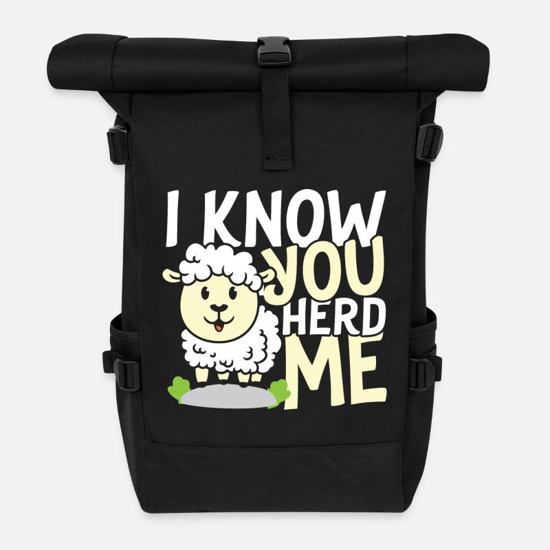 I know you herd me sheep - Rolltop Rucksack - Schwarz